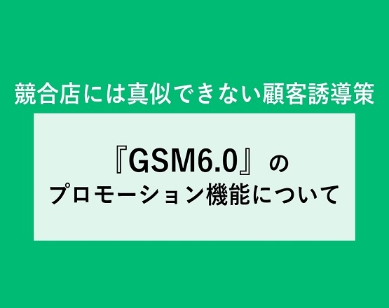 【概要編】競合店には真似できない顧客誘導策が打てる『GSM6.0』のプロモーション機能について